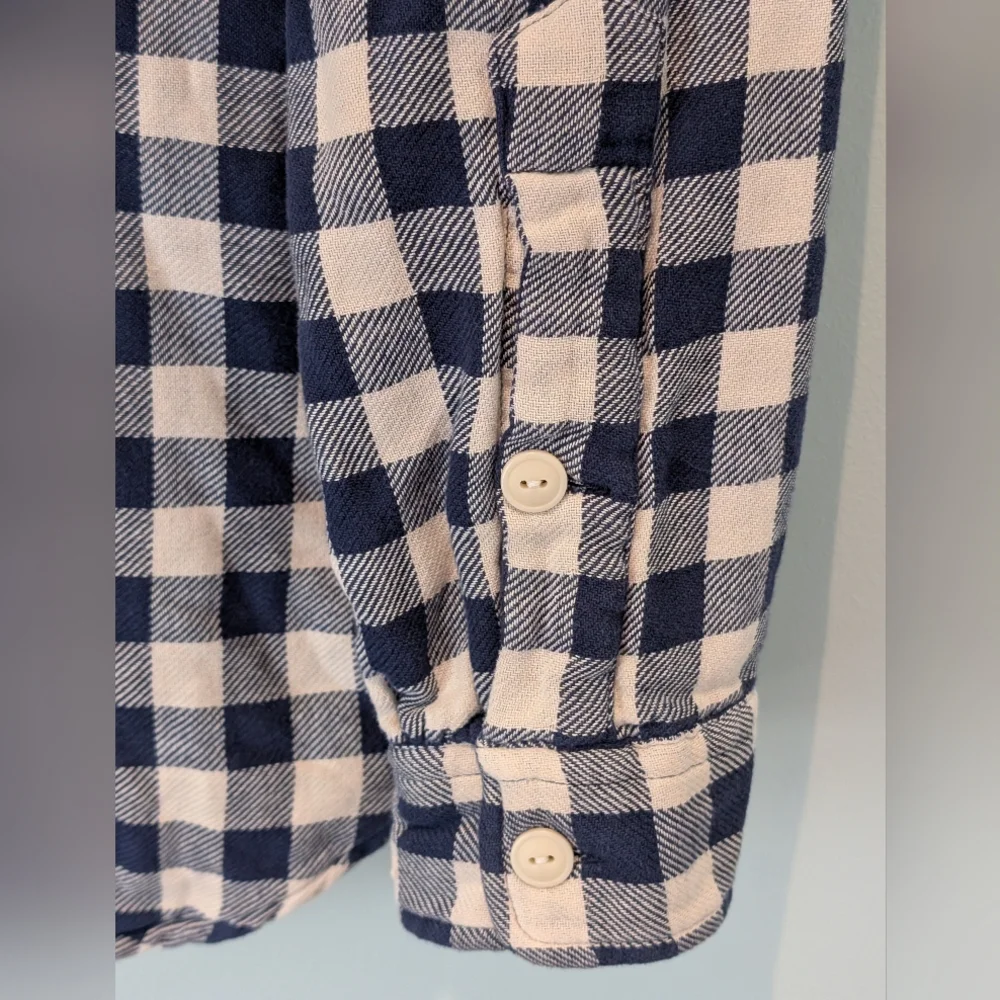 Polo by Ralph Lauren Men's Blue and Cream Flannel Overshirt